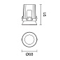 QA55 Laser iGuzzini Fixed round recessed luminaire - Minimal - flood - Super Comfort - Black — фото 1