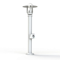 Newpark N° 5; Clear glass E27 105W Plug; White