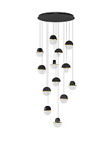 Triac Dimmable Clear & White Cloud Glass, Black Marble, Brass Gold Metal, Matt Black Metal Base LED 72Watt 220-240Volt 5040Lm IP20 2700K D:78 H:300 cm