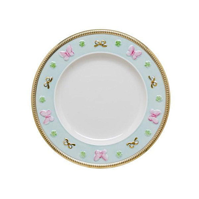 Butterfly aquamarine dessert plate тарелка, Villari