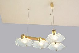 PP-637 Patinas lighting Hexxa подвесной светильник из 4 шестиугольных стеклянных модулей
