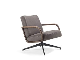 Кресло Cuna Lounge Low Porada вращающееся на опоре из металла CUNA-LOUNGE-LOW-L0N0AC-ARAL2007-A27AQ