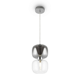 FR5215PL-01CH Freya Lumen подвесной светильник с круглым стеклянным плафоном и металлическим элементом из хрома