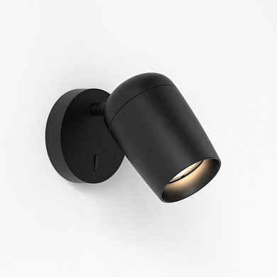 настенный спот с подвижным корпусом матовый чёрный