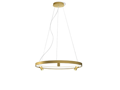 подвесной светильник с широким кольцом в золотом исполнении