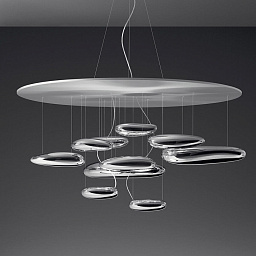 1367110A Artemide Mercury подвесной светильник с отражёнными алюминиевыми дисками на тросах