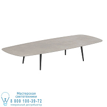ВЫСОКИЙ СТОЛ STYLETTO 300X120CM, АЛЮМИНИЕВЫЕ НОЖКИ, АНТРАЦИТОВАЯ КЕРАМИЧЕСКАЯ СТОЛЕШНИЦА CEMENTO LUMINOSO Royal Botania