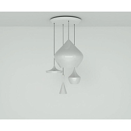 BLPS02WH-PEUM4 Tom Dixon Beat подвесной светильник с несколькими белыми плафонами геометрической формы на круглой базе