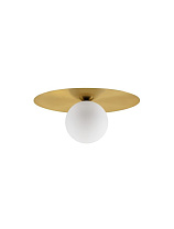Opal Glass Gold Metal LED G9 1x5 Watt 100-240Volt IP20 Bulb Excluded D: 40 H: 18 cm