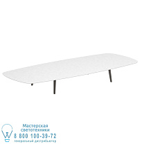 STYLETTO НИЗКИЙ СТОЛ ДЛЯ ГОСТИНОЙ 300X120CM АЛЮМИНИЕВЫЕ НОЖКИ БРОНЗОВАЯ КЕРАМИЧЕСКАЯ ВЕРХНЯЯ БЕЛАЯ Royal Botania