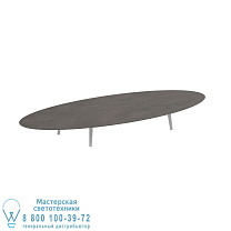НИЗКИЙ СТОЛ STYLETTO LOUNGE 320X140CM АЛЮМИНИЕВЫЕ НОЖКИ БЕЛАЯ КЕРАМИЧЕСКАЯ СТОЛ TERRA MARRONE Royal Botania