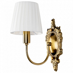 A7301AP-1PB Arte Lamp Gracie настенное бра с белым тканевым абажуром и золотистой основой