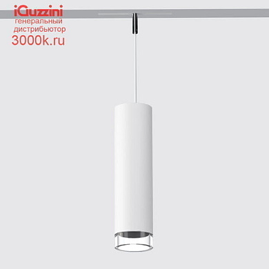 QP46 Laser iGuzzini Ø75 Deco - Pendant system for 48V track - Warm Dimming - Flood Beam - White/Black