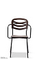 Farah metal 312-m Штабелируемый стальной стул с открытой спинкой и подлокотниками Origins 1971