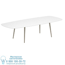 STYLETTO СТАНДАРТНЫЙ ОБЕДЕННЫЙ СТОЛ 300X120CM АЛЮМИНИЕВЫЕ НОЖКИ С ПЕСОЧНО-КЕРАМИЧЕСКОЙ СТОЛЕШНИЦЕЙ БЕЛЫЙ Royal Botania
