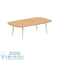 НИЗКИЙ ОБЕДЕННЫЙ СТОЛ STYLETTO 220x120CM АЛЮМИНИЕВЫЕ НОЖКИ БЕЛАЯ СТОЛЕШНИЦА ТИК Royal Botania