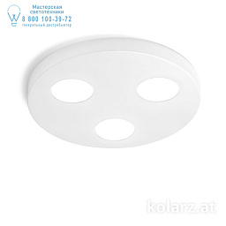 A1344.13R.W Kolarz Click потолочный светильник белый с тремя круглыми плафонами