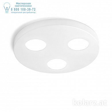 Kolarz CLICK A1344.13R.W потолочный светильник белый ø30cm высота 3cm 3 лампы gx53