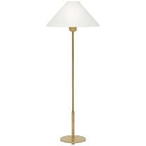 Hackney Buffet Lamp полированная старая латунь с льняным абажуром