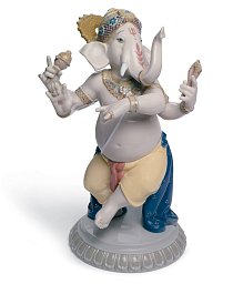 Фарфоровая статуэтка танцующего Ганеши Dancing Ganesha Lladro 01008327