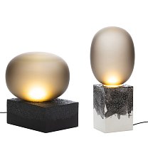 Magma Two Low, белое матированное стекло, керамическое основание Colombia (сине-жёлтая глазурь)