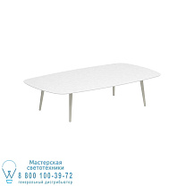 СТОЛ STYLETTO HIGH LOUNGE 220x120CM АЛЮМИНИЕВЫЕ НОЖКИ ГРИБНАЯ КЕРАМИЧЕСКАЯ СТОЛЕШНИЦА БЕЛЫЙ Royal Botania