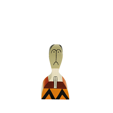 21502717 Wooden Doll Vitra Деревянная фигурка с вытянутым лицом в оранжево-чёрном наряде