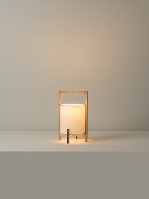 Настольная лампа Milan Iluminacion Khun 36, ясень, кремовый абажур