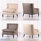 Severn Lounge Chair-Beige Leather Global Views кресло
