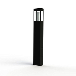 108021107 Roger Pradier Brick2 садовый столбик графитового оттенка с прямоугольным корпусом и прозрачной вставкой
