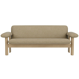71023-005704 Audo Copenhagen Brasilia 2-местный диван, Дуб/Букле 02 Бежевый