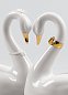 Фарфоровая фигурка двух лебедей для свадебного торта Endless Love Lladro, золотой люстр 01009304 — фото 2