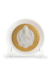 Декоративная тарелка с богиней Лакшми Goddess Lakshmi Lladro, золотой люстр 01009154
