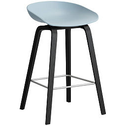 AA001-D123-AA51 Hay About A Stool барный стул с изогнутым сиденьем на деревянных ножках цвета сланцево-синего оттенка