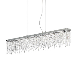 098739 Ideal lux Giada подвесной светильник вытянутой формы с несколькими рядами хрустальных подвесок