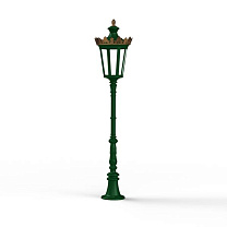 Louvre N° 8; one-piece clear glass Built-in LED 2700°K warm white 13W; Fir green