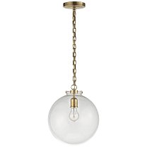 Katie Globe Pendant полированная старая латунь с прозрачным стеклом