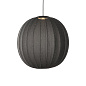 KW75 BL LED Knit-Wit Made By Hand Подвес Ø75 с чёрным тканевым абажуром LED — фото 1