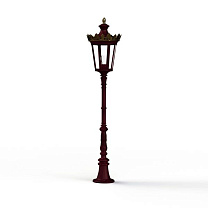 Louvre N° 8; one-piece clear glass E27 105W; Wine red