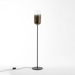 1410360A Artemide Gople торшер с дымчатым стеклянным плафоном на стройной опоре