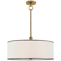 Reed Hanging Shade полированная старая латунь с льняным абажуром и черной окантовкой