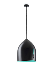 F25A01 Black/Teal blue Fabbian Oru подвесной светильник черный с голубым акцентом