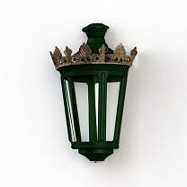 Louvre N° 4; one-piece clear glass Built-in LED 2700°K warm white 10W; British green
