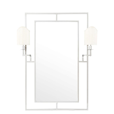 109312 Mirror Astaire with Lamps nickel finish зеркало Eichholtz