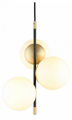 подвесной светильник с четырьмя шарообразными плафонами черный