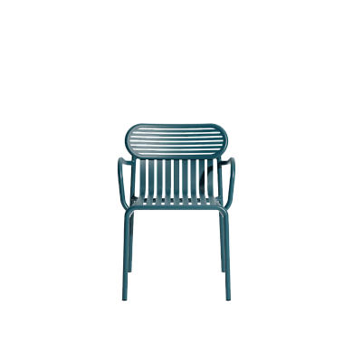M0740326 WEEK-END Petite Friture Обеденный стул с подлокотниками садовый металлический сине-зеленый