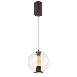 Подвесной светильник Favourite Boble 4550-2P — чёрный подвес с крупным стеклянным шаром 200 мм и двойным светом