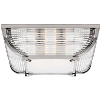Perry Large Flush Mount полированный никель и стеклянные стержни с белым стеклом