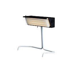 Настольная лампа Biny Table DCW éditions, белая опора, чёрный корпус, белые жалюзи BINY TABLE SW-WH-BL-WH