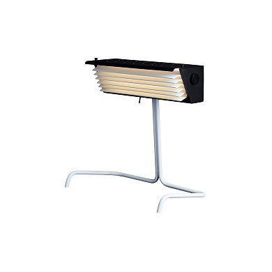 Настольная лампа Biny Table DCW éditions, белая опора, чёрный корпус, белые жалюзи BINY TABLE SW-WH-BL-WH